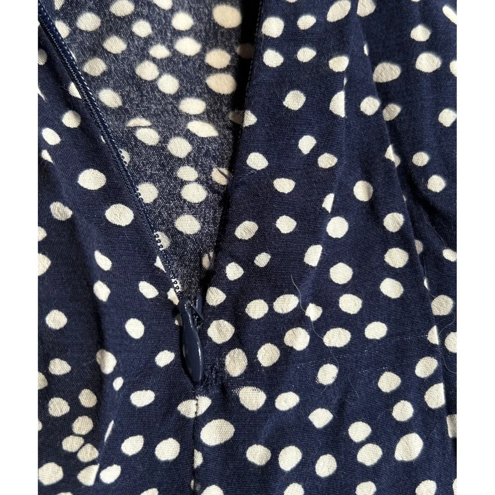 GAP Dipped Hem Midi Skirt Blue‎ White Polka Dot Women's Size 6 EUC